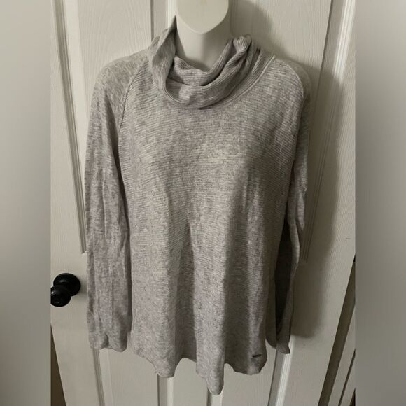 Women’s Calvin Klein Wool Blend Cowl Neck Grey Sweater Size L - Picture 1 of 6